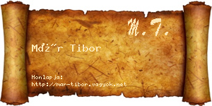 Már Tibor névjegykártya